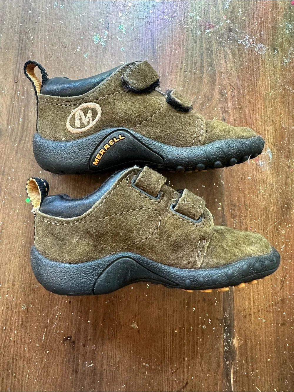 Merrell Toddler Brown Suede Hook-and-Loop Walker Shoes